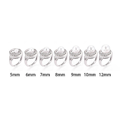 Brass Micro Pave Cubic Zirconia Adjustable Cup Peg Ring Settings KK-B166-03P-1
