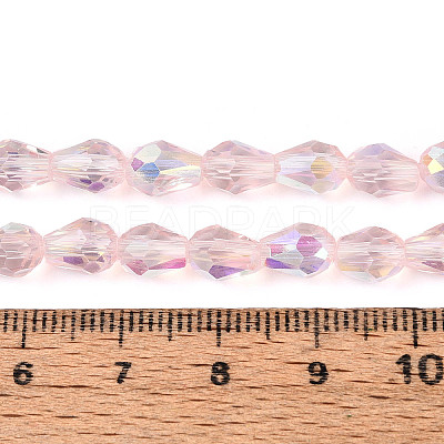 Transparent Electroplate Glass Beads Strands EGLA-N023-6x8mm-A03-1