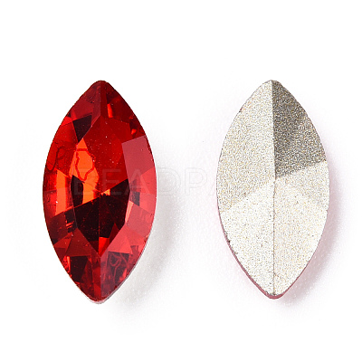 Pointed Back Glass Rhinestone Cabochons RGLA-T083-6x12mm-07-1