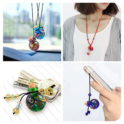 Handmade Lampwork Perfume Bottle Pendants LAMP-TADJ0001-05C-1