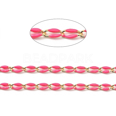 Brass Enamel Curb Chains CHC-C003-13G-07-1