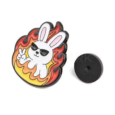 Flaming Animal Alloy Enamel Pins JEWB-G046-05C-1