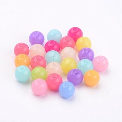 Mixed Color Imitation Jelly Acrylic Round Beads X-JACR-R001-8mm-M-1
