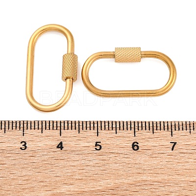 Ion Plating(IP) 304 Stainless Steel Screw Carabiner Lock Charms STAS-K192-01G-1
