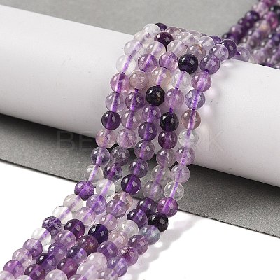 Natural Purple Fluorite Beads Strands G-P530-B08-01-1