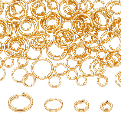 100Pcs 4 Colors Brass Split Rings KK-PH0013-19-1