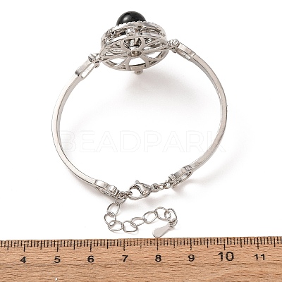 Rotating Sun Natural Obsidian Link Bracelets GG-CBA0251-11P-10-1