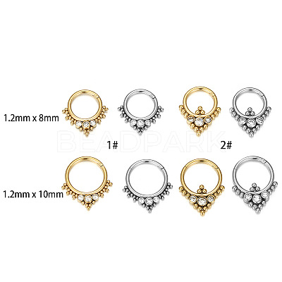 316L Surgical Stainless Steel Micro Pave Clear Cubic Zirconia Nose Rings WG1C8D8-07-1