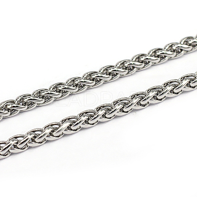 Tarnish Resistant 3.28 Feet 304 Stainless Steel Wheat Chains X-CHS-L001-30-4mm-1