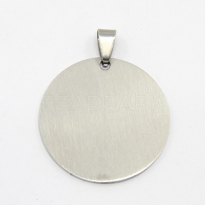 Tarnish Resistant DIY Materials 201 Stainless Steel Flat Round Hand Mirror Polished Finish Stamping Blank Tag Pendants X-STAS-O044-125-1