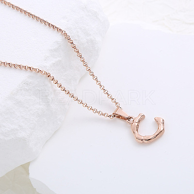 Stainless Steel Letter Pendant Necklaces for Women Men GR8130-3-1