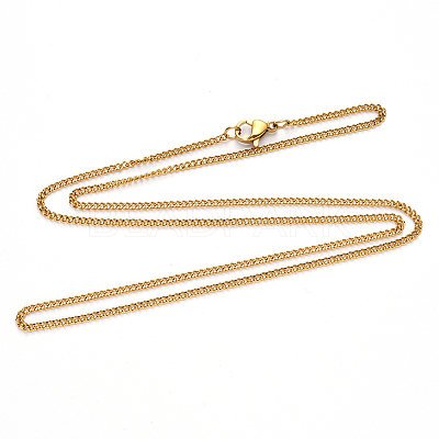 PVD Vacuum Plating 304 Stainless Steel Curb Chain Necklace NJEW-S420-001C-G-1