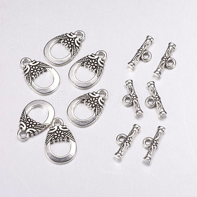 Tibetan Style Alloy Toggle Clasps X-AC2014-1