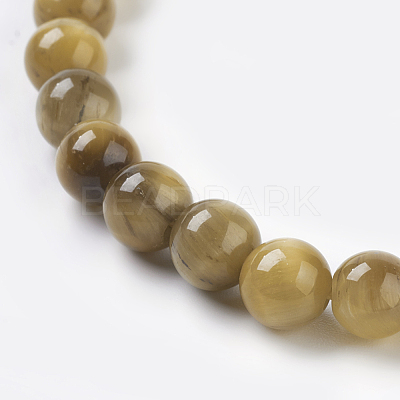 Natural Gold Tiger Eye Beads Strands G-C076-6mm-1AA-1