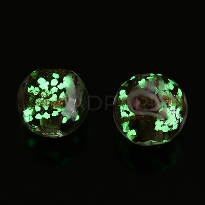 Luminous Handmade Gold Sand Lampwork Beads LAMP-T021-03M-1