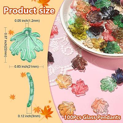 100Pcs Glass Pendants GLAA-CJ0002-33-1