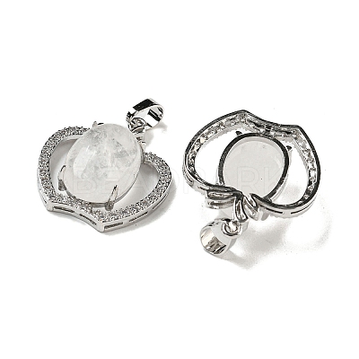 Natural Quartz Crystal with Clear Cubic Zirconia Pendants G-G133-03P-20-1