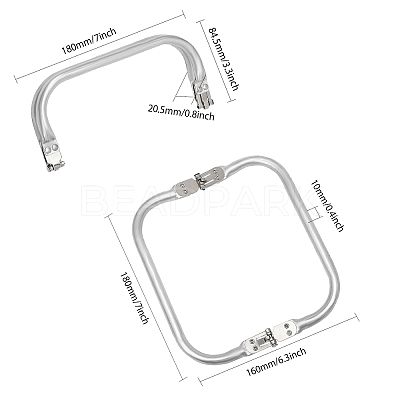 Aluminum Tube Purse Frames DIY-WH0304-711A-1