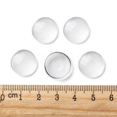 Transparent Glass Cabochons GGLA-R026-15mm-1