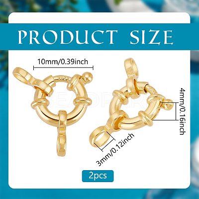 2Pcs 925 Sterling Silver Spring Ring Clasps FIND-PH0022-63G-1