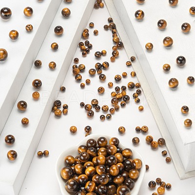 340Pcs 4 Style Grade A+ Natural Tiger Eye Beads G-LS0001-50-1