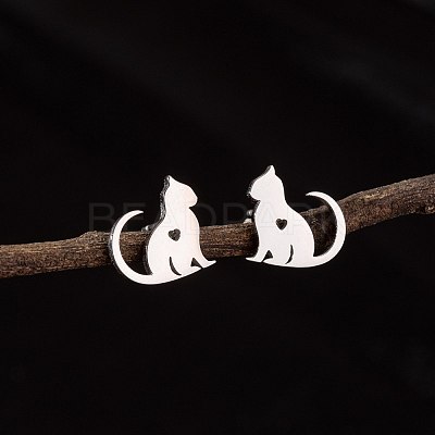Stainless Steel Small Animal Stud Earrings for Women PW-WG5B49B-27-1