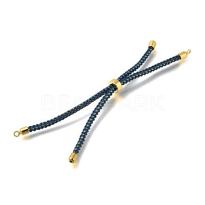 Braided Cotton Cord Slider Bracelet Making MAK-R001-01G-29-1