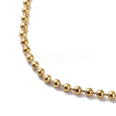 Ion Plating(IP) 304 Stainless Steel Ball Chain Necklace X-NJEW-D045-03G-1