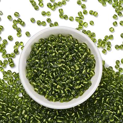 6/0 Round Silver Lined Round Hole Glass Seed Beads X-SEED-A005-4mm-24-1