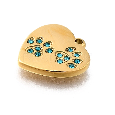 304 Stainless Steel Rhinestone Pendants STAS-R159-55G-04-1