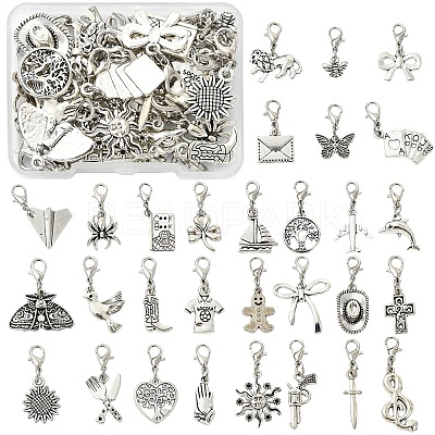 30Pcs Alloy Pendant Decoratons HJEW-YW00530-1