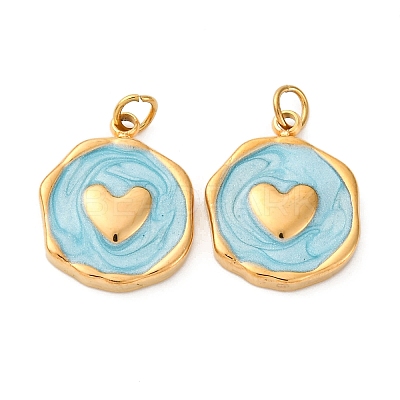 304 Stainless Steel Enamel Pendants STAS-U061-34G-C02-1