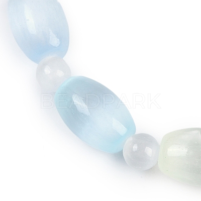 Natural Selenite Beaded Stretch Bracelets for Women BJEW-F481-01A-1
