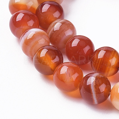 Natural Striped Agate/Banded Agate Beads X1-G-G582-6mm-59-1