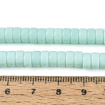 Opaque Solid Color Glass Beads Strands GLAA-N026-3x6mm-14-1