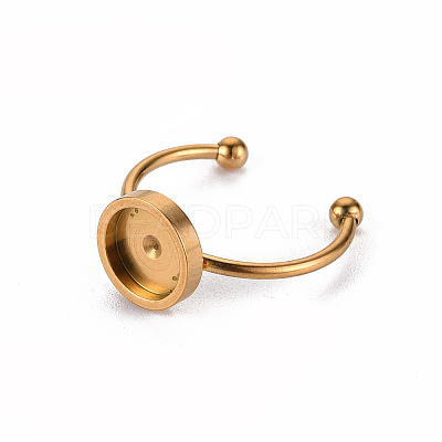 201 Stainless Steel Cuff Pad Ring Settings X-STAS-S080-042C-G-1