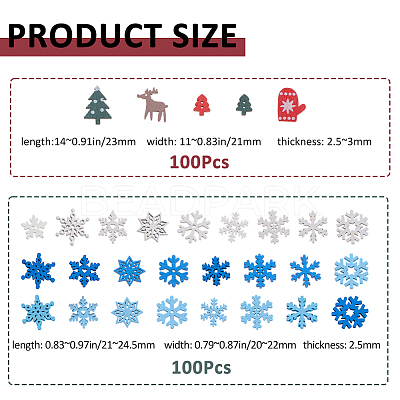 200Pcs Printed Wooden Buttons WOOD-FH0002-46-1