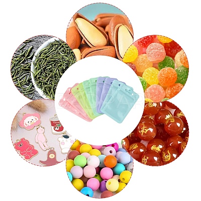 50Pcs 5 Colors Rectangle Plastic Yin-Yang Resealable Packaging Bags ABAG-YW0001-06-1