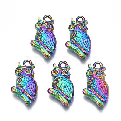 Rainbow Color 304 Stainless Steel Pendant Rhinestone Settings STAS-S119-073-1