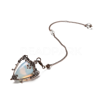 Mixed Gemstone Triangle Dowsing Pendulum Pendants G-G022-01R-1