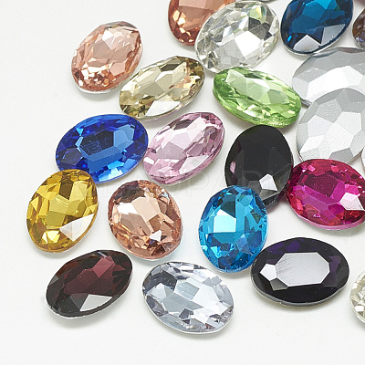 Pointed Back Glass Rhinestone Cabochons RGLA-T080-10x14mm-1