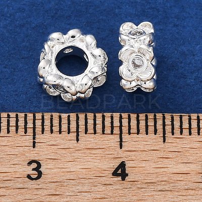 Brass Micro Pave Clear Cubic Zirconia Spacer Beads KK-Z089-14S-1