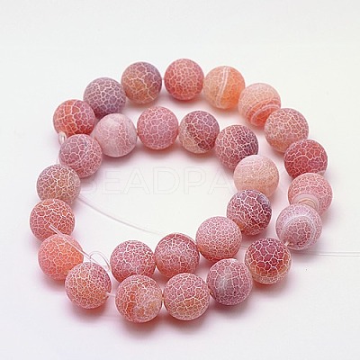 Natural Crackle Agate Beads Strands G-G055-6mm-11-1