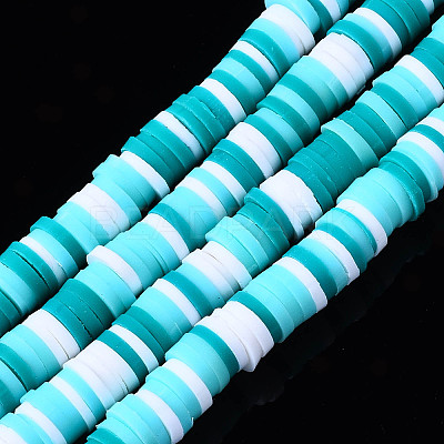 Handmade Polymer Clay Beads Strands CLAY-R089-6mm-085-1