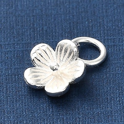 925 Sterling Silver 5-Petal Flower Charms STER-U009-01S-01-1