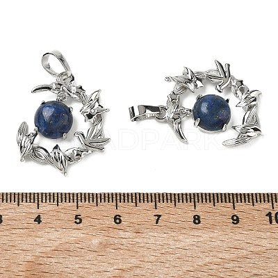 Dyed Natural Lapis Lazuli Pendants G-B194-01P-04-1