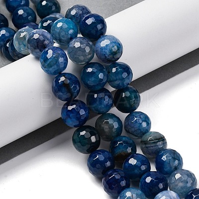Natural Dragon Veins Agate(Dyed & Heated) Beads Strands G-K390-A06-01-1