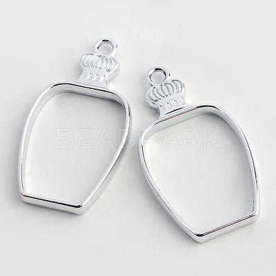 Rack Plating Alloy Bottle Open Back Bezel Pendants PALLOY-S047-31D-FF-1