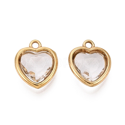Valentine's Day 304 Stainless Steel with Glass Charms STAS-Q119-01G-1
