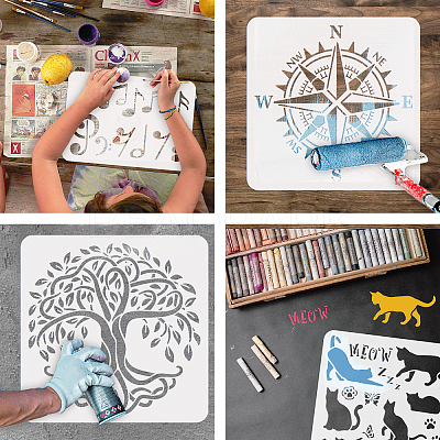 Plastic Drawing Painting Stencils Templates DIY-WH0396-0117-1